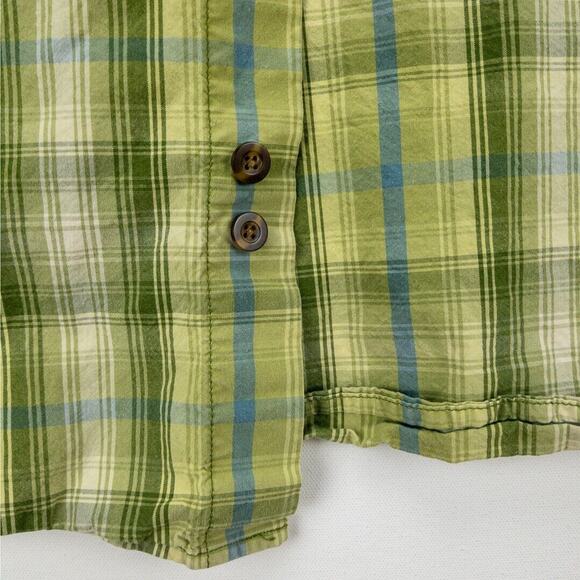 Carhartt Plaid Long Sleeve Men's Large Relaxed Fit Green Blue Button Up Casual - Picture 7 of 12